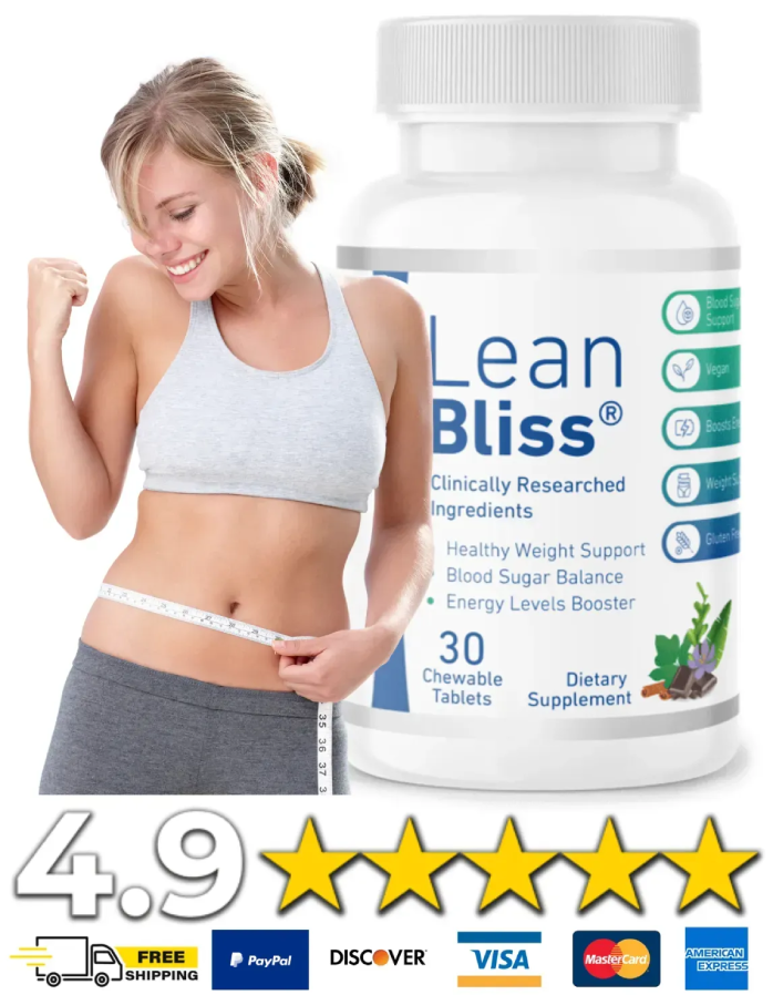 LeanBliss natural supplement bottle for blood sugar support and weight management